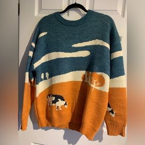 Aelfric Eden farm print sweater size Medium